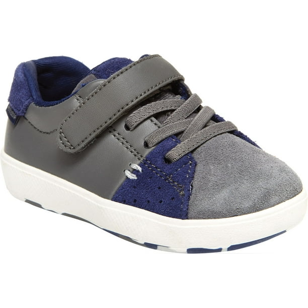 Stride Rite Warren Boys Navy Gray Leather Sneakers Stride Rite Warren Boys Navy Gray Leather Sneakers